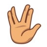 Vulcan Salute: Medium Skin Tone Emoji 🖖🏽 image - Emojidex style