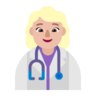 Woman Health Worker: Medium-Light Skin Tone Emoji 👩🏼‍⚕️ image - Microsoft Classic 2D style