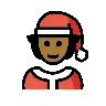Mx Claus: Medium-Dark Skin Tone Emoji 🧑🏾‍🎄 image - OpenMoji style