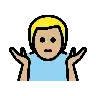 Man Shrugging: Medium-Light Skin Tone Emoji 🤷🏼‍♂️ image - OpenMoji style
