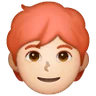 Person: Light Skin Tone, Red Hair Emoji 🧑🏻‍🦰 image - Samsung style