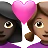 Couple With Heart: Woman, Woman, Dark Skin Tone, Medium Skin Tone