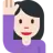Woman Raising Hand: Light Skin Tone