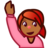 Person Raising Hand: Medium-Dark Skin Tone