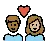 Couple With Heart: Woman, Man, Medium-Dark Skin Tone, Medium-Light Skin Tone