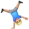 Man Cartwheeling: Medium-Light Skin Tone Emoji 🤸🏼‍♂️ image - Samsung style