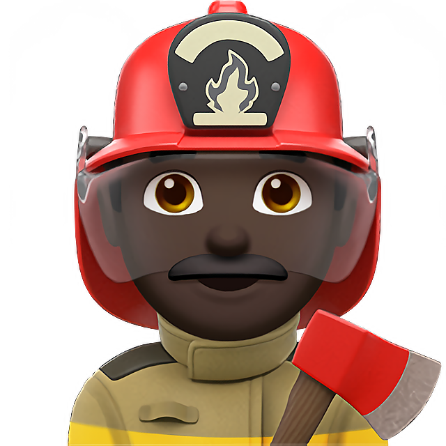 Man Firefighter: Dark Skin Tone