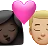 Kiss: Woman, Man, Dark Skin Tone, Medium-Light Skin Tone