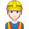 Construction Worker: Light Skin Tone Emoji 👷🏻 image - Emojidex style