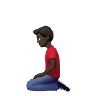 Man Kneeling: Dark Skin Tone Emoji 🧎🏿‍♂️ image - Apple style