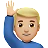 Man Raising Hand: Medium-Light Skin Tone