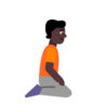 Person Kneeling Facing Right: Dark Skin Tone Emoji 🧎🏿‍➡️ image - Microsoft Classic 2D style