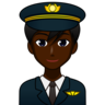 Man Pilot: Dark Skin Tone Emoji 👨🏿‍✈️ image - Emojidex style