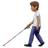 Person With White Cane: Medium Skin Tone