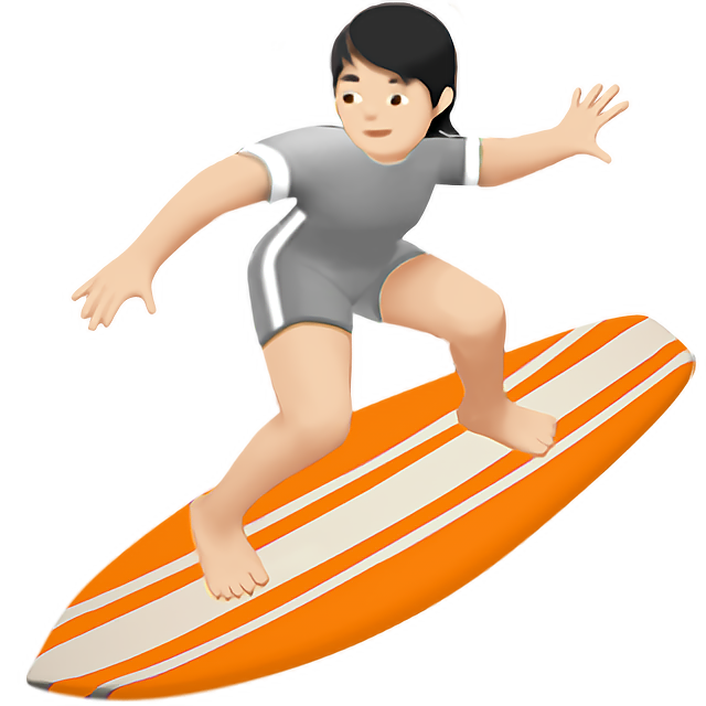 Person Surfing: Light Skin Tone