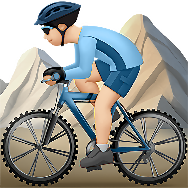 Man Mountain Biking: Light Skin Tone