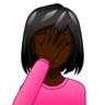 Woman Facepalming: Dark Skin Tone Emoji 🤦🏿‍♀️ image - Emojidex style
