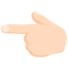 Backhand Index Pointing Left: Light Skin Tone Emoji 👈🏻 image - Facebook Messenger (2016) style