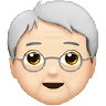 Older Person: Light Skin Tone Emoji 🧓🏻 image - Apple style