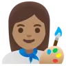 Woman Artist: Medium Skin Tone Emoji 👩🏽‍🎨 image - Google Noto Color style