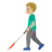 Man With White Cane: Medium-Light Skin Tone
