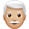 Man: Medium-Light Skin Tone, White Hair Emoji 👨🏼‍🦳 image - Apple style