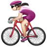 Woman Biking: Light Skin Tone Emoji 🚴🏻‍♀️ image - WhatsApp style