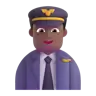 Man Pilot: Medium-Dark Skin Tone Emoji 👨🏾‍✈️ image - Microsoft 3D Fluent style