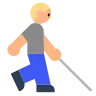 Person With White Cane: Medium-Light Skin Tone Emoji 🧑🏼‍🦯 image - Tossface style