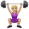 Woman Lifting Weights: Medium-Light Skin Tone Emoji 🏋🏼‍♀️ image - WhatsApp style