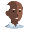 Old Man: Dark Skin Tone Emoji 👴🏿 image - Facebook Messenger (2016) style