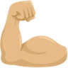 Flexed Biceps: Medium-Light Skin Tone Emoji 💪🏼 image - Facebook Messenger (2016) style