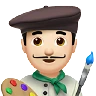 Man Artist: Light Skin Tone Emoji 👨🏻‍🎨 image - Apple style