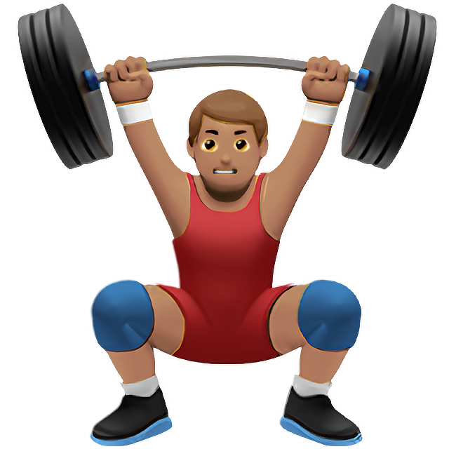 Man Lifting Weights: Medium Skin Tone