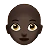 Woman: Dark Skin Tone, Bald