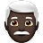 Man: Dark Skin Tone, White Hair