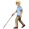 Person With White Cane: Medium-Light Skin Tone Emoji 🧑🏼‍🦯 image - WhatsApp style
