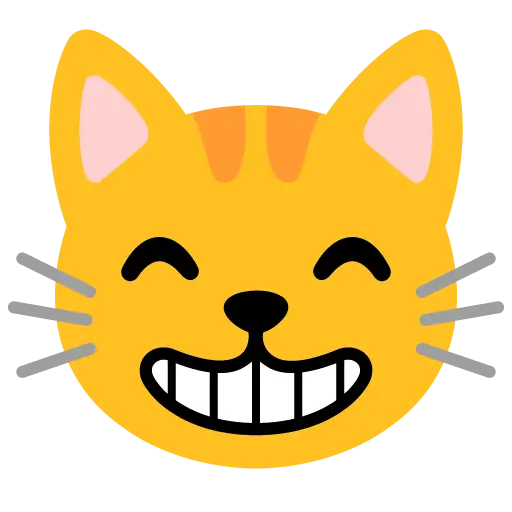 Grinning Cat With Smiling Eyes