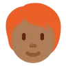 Person: Medium-Dark Skin Tone, Red Hair Emoji 🧑🏾‍🦰 image - Twitter / X (Twemoji) style