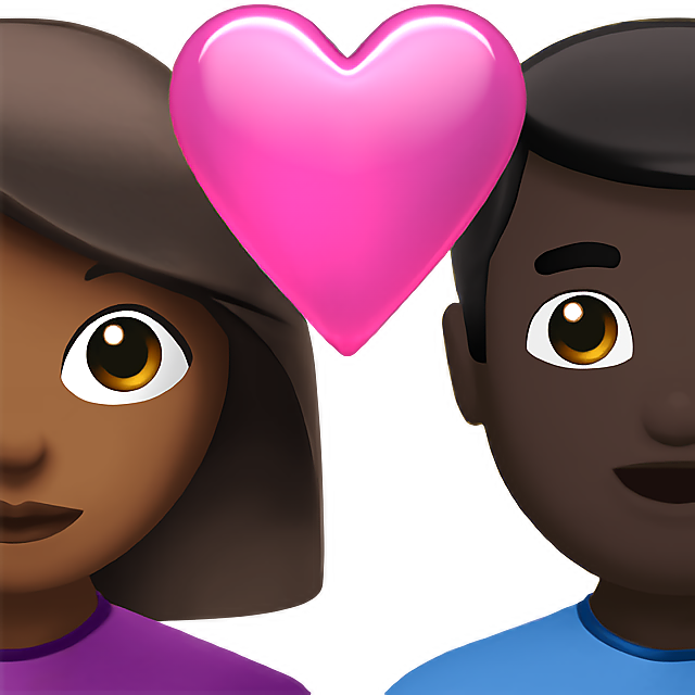Couple With Heart: Woman, Man, Medium-Dark Skin Tone, Dark Skin Tone
