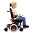 Person In Motorized Wheelchair Facing Right: Medium-Light Skin Tone