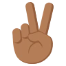Victory Hand: Medium-Dark Skin Tone Emoji ✌🏾 image - EmojiTwo style