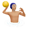 Man Playing Water Polo: Medium-Light Skin Tone Emoji 🤽🏼‍♂️ image - Apple style