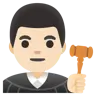 Man Judge: Light Skin Tone Emoji 👨🏻‍⚖️ image - Google Noto Color style