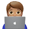 Technologist: Medium Skin Tone Emoji 🧑🏽‍💻 image - Apple style