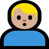 Man Pouting: Medium-Light Skin Tone Emoji 🙎🏼‍♂️ image - Microsoft Windows 10 Segoe UI Emoji style