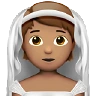 Person With Veil: Medium Skin Tone Emoji 👰🏽 image - Apple style