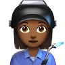 Woman Factory Worker: Medium-Dark Skin Tone Emoji 👩🏾‍🏭 image - Apple style
