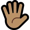 Hand With Fingers Splayed: Medium Skin Tone Emoji 🖐🏽 image - Microsoft Windows 10 Segoe UI Emoji style