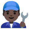 Man Mechanic: Dark Skin Tone Emoji 👨🏿‍🔧 image - Google Noto Color style